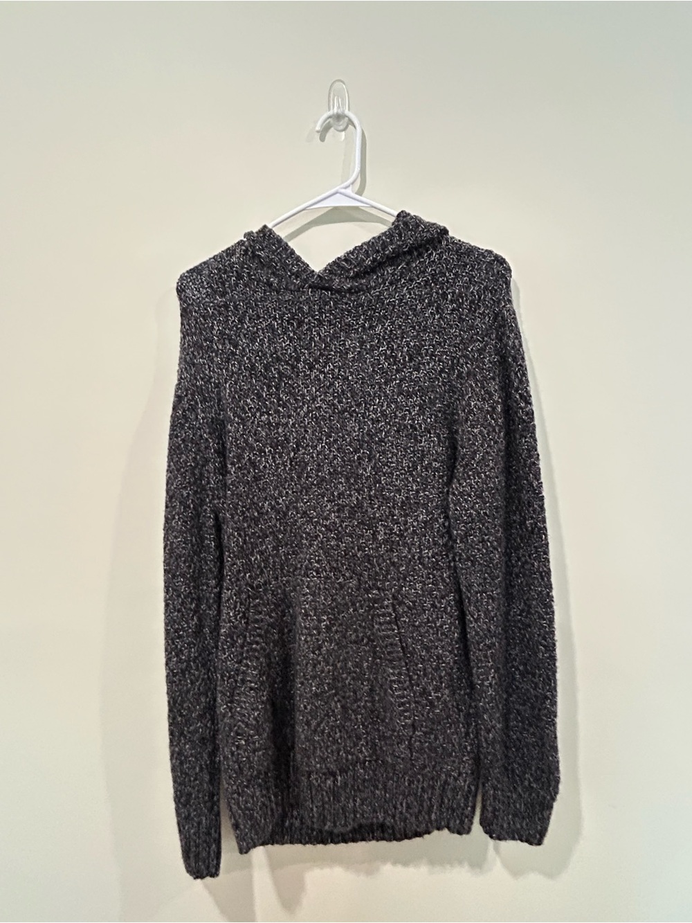 Lucky Brand Cozy Knit Hooded Sweater in Charcoal Gray